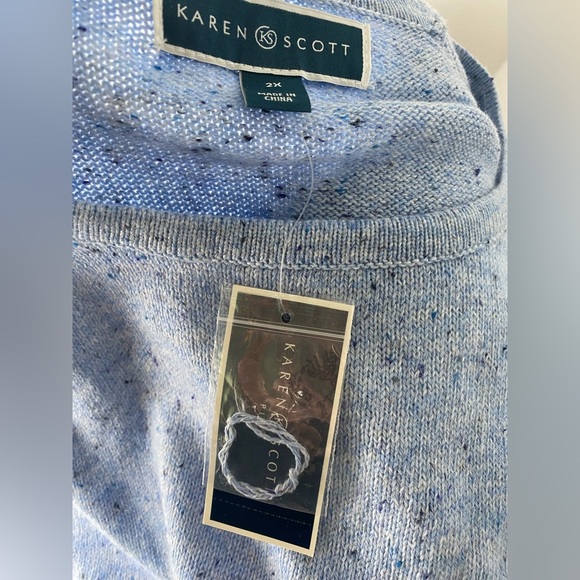 Karan Scott NWT Nep Curve Hem Tunic Light Blue Sweater Created for Macys - Picture 5 of 6